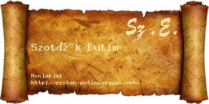 Szoták Eutim névjegykártya